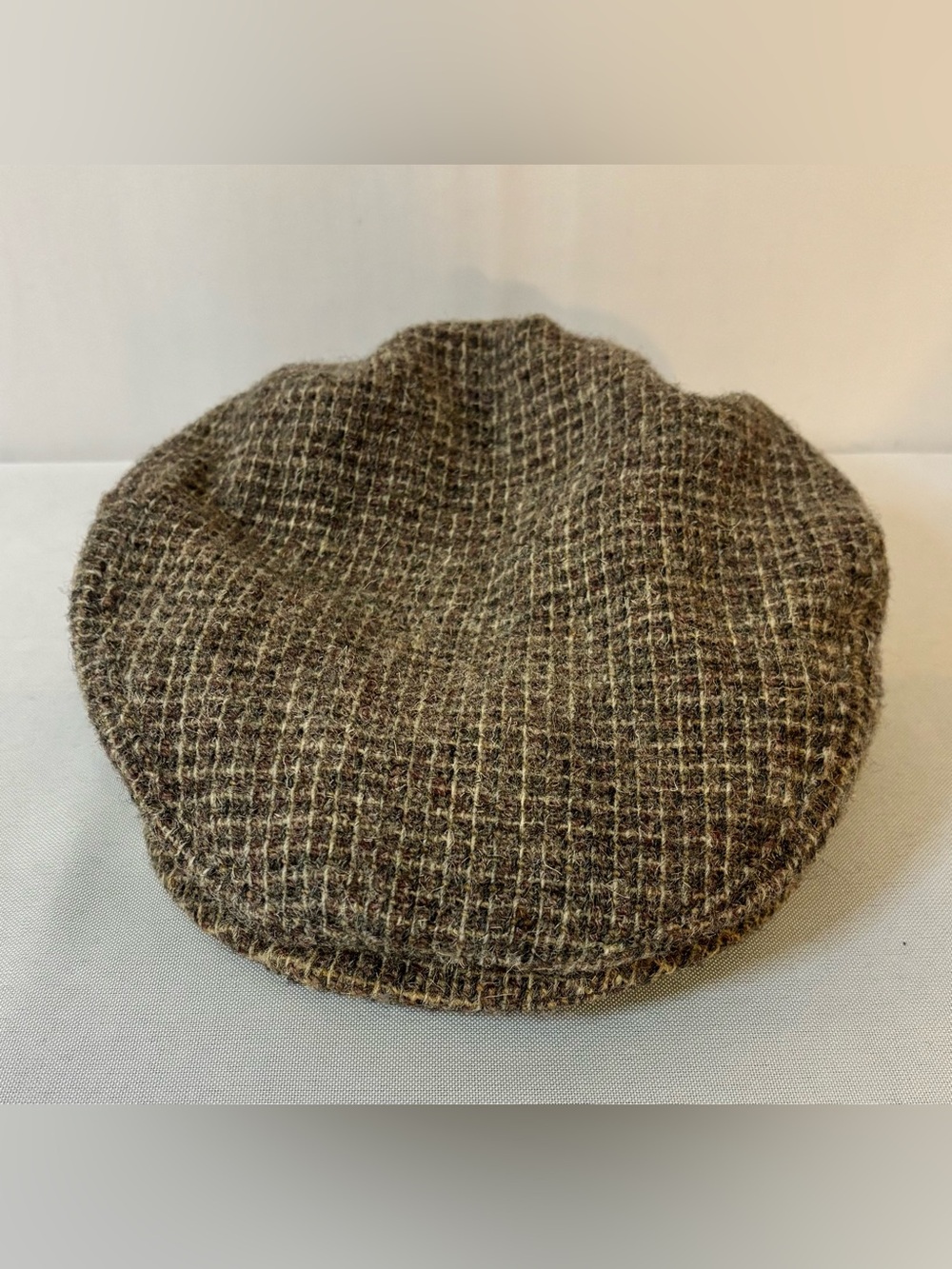 Vintage London Fog Tweed Flat Cap Hat Small Wool Newsboy USA